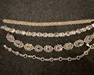 Sterling Silver & Gemstone Bracelets