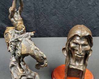 BO343Native American Bust And Statue