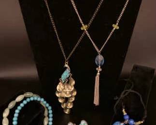 BO369Blues And Greens Costume Jewelry