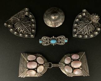 BO459Sterling And Vintage Belt Buckles