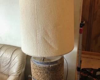 Vintage MCM lamp with cork base.