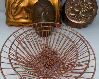 164 3CopperMolds3TierHangingBaskets