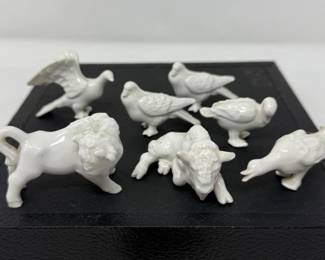 110 7MiniPorcelainAnimalFigurines1ClayDuck
