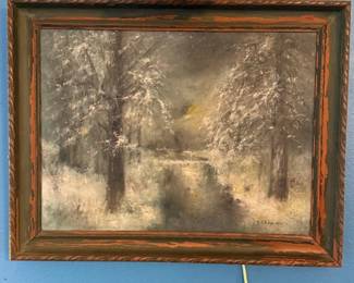 81 OriginalOilPaintingSignedDated1916withArtLight