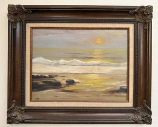 42 OriginalOilonCanvasFramedBeachPainting