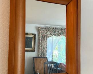 144 AntiqueWideFrameWoodMirror