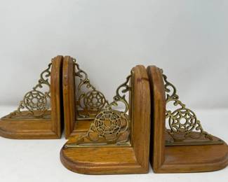 118 2SetsofBrassBookends