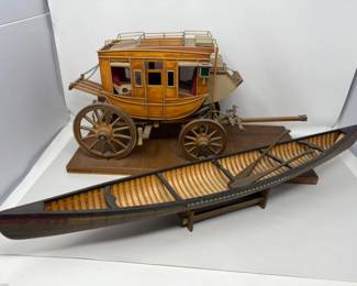 37 HandcraftedModelStagecoachandCanoe