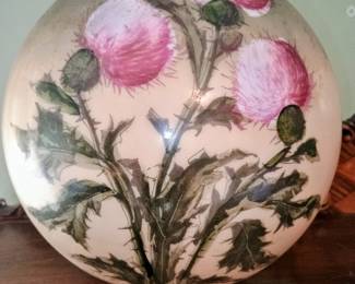 Thistle globe for antique lamp