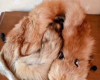 Vintage red fox stole from Frazar of Boston