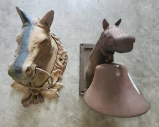 Metal Horse Door Knocker and Bell