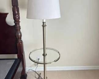 Brass And Glass Table Floor Lamp