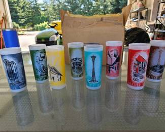 1962 Seattle Worlds Fair Glass Set