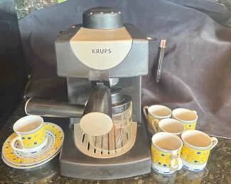 Krups Espresso Machine And Espresso Cups