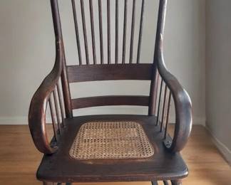 Antique Rocking Chair Wirh Cane Seat