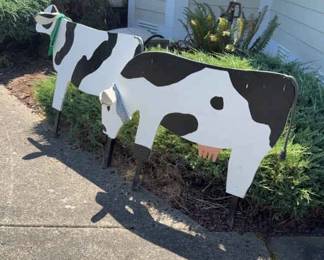 Yard Art Cow Themed