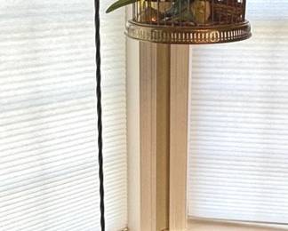 Brass Bird Cage Cermaic Birds And Stand