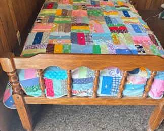 Wood Twin Bed Frame And Coverlet