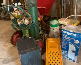 Welding torch, car ramps and fuel extractor