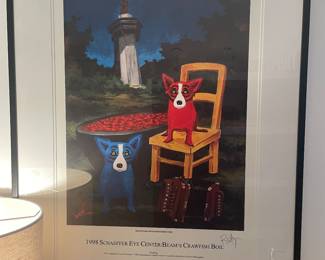 Signed Blue Dog poster by George Rodrigue
