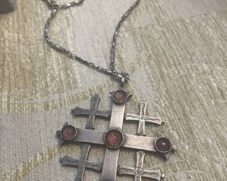 Sterling and amethyst crusaders’ cross by Avery