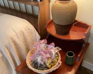 Second handmade heart pine end table with vintage Hot Wheels 