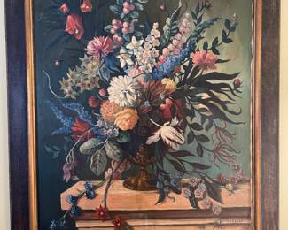 Wonderful still life by French artist Refoule painted in 1946