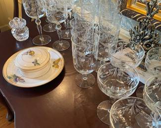 Set of etched crystal stems 