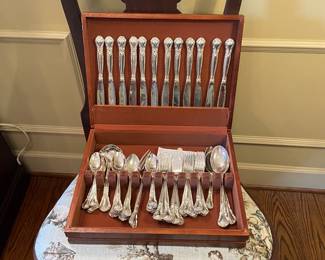 Set of silver plate flatware 