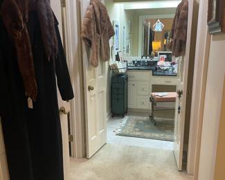 View of closet and bathroom area off master bedroom on the left of entry