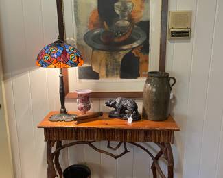 Wonderful twig hall table by local artist Gil Gildner