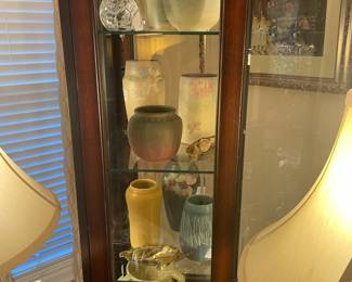 Collection of Weller and Rookwood pottery vases some artist signed