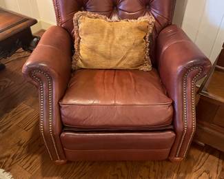 One of two Lazy-boy leather recliners 
