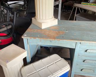 Pedestals, old painted desk