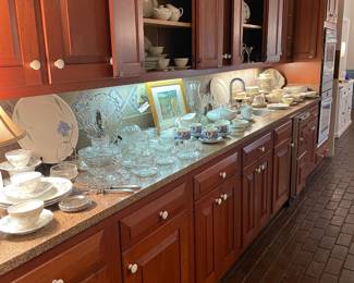 View of kitchen counter from entry hall