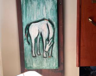Ab the Flagman folk art horse