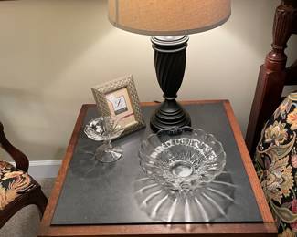 Second walnut slate topped table