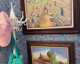 Top: Montgomery artist Tig Jo Price painting 
Bottom: Arkansas artist Martha Jean Hopper “ Home Place”