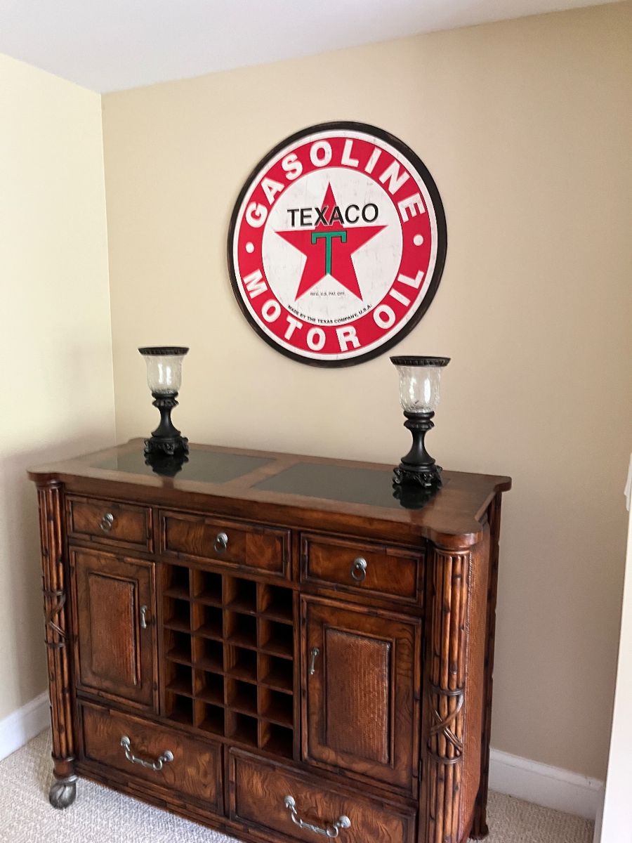 Beautiful buffet / bar / server with Texaco Sign