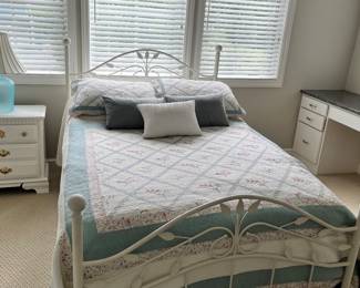 Metal Bed and Linens