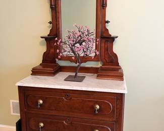 Antique Eastlake Marble Top Dresser