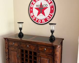 Beautiful buffet / bar / server with Texaco Sign