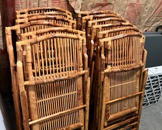 Set of 12 Bamboo Folding Chairs