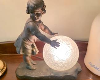 Nightlight ruler Little girl A. J. Scotte Art Nouveau.