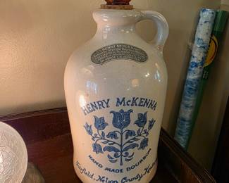 Henry McKenna ~ Hand Made Kentucky Bourbon Stoneware Jug Half Gallon.