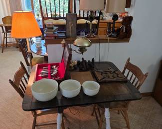 Very nice Farmhouse kitchen table with 2 chairs.