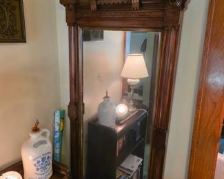 Gorgeous wooden carved wall mirror.