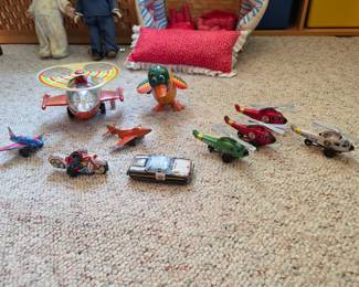 Antique tin toys.