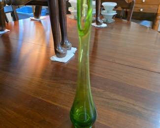 Green swung bud vase.