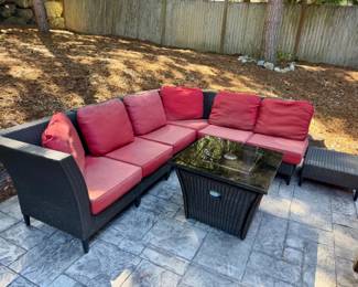 3 WickerOutdoorSectionalSofaSetwFirePitOttoman